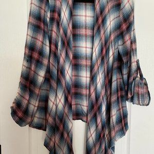 Plaid cascading front cover up